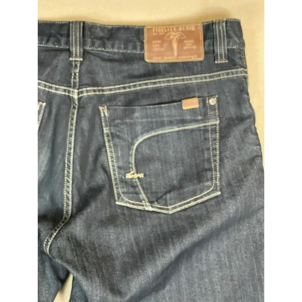 Fidelity Jeans Mens‎ 38 Blue 5011 Sabbath Rinse Straight Leg Mid Rise Denim